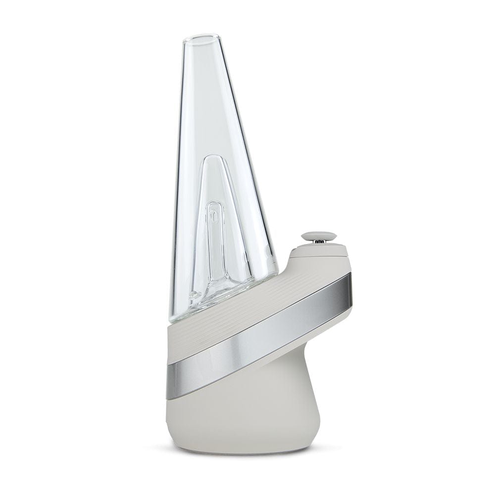 Front view of the Puffco New Peak Vaporizer, showcasing its sleek, portable design against a plain white background.