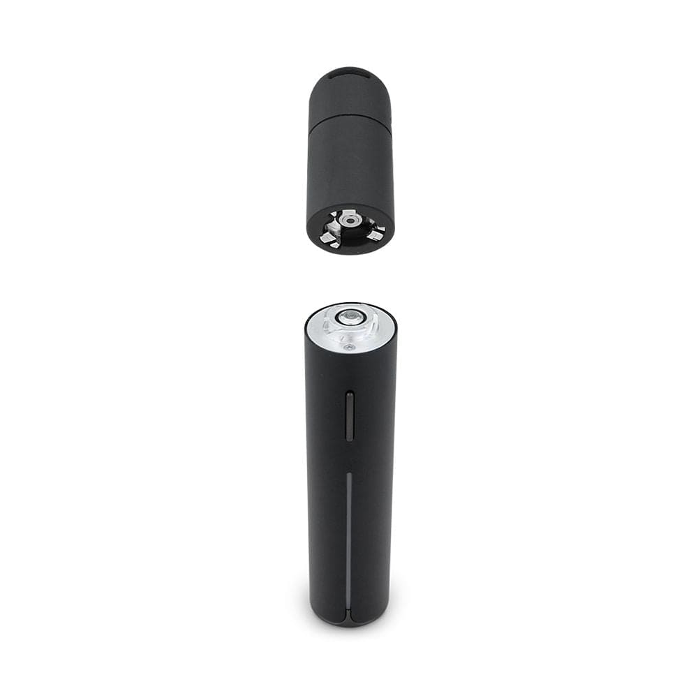 Front view of the Puffco Pivot Concentrate Vaporizer, a sleek, black pen-shaped device against a plain white background.