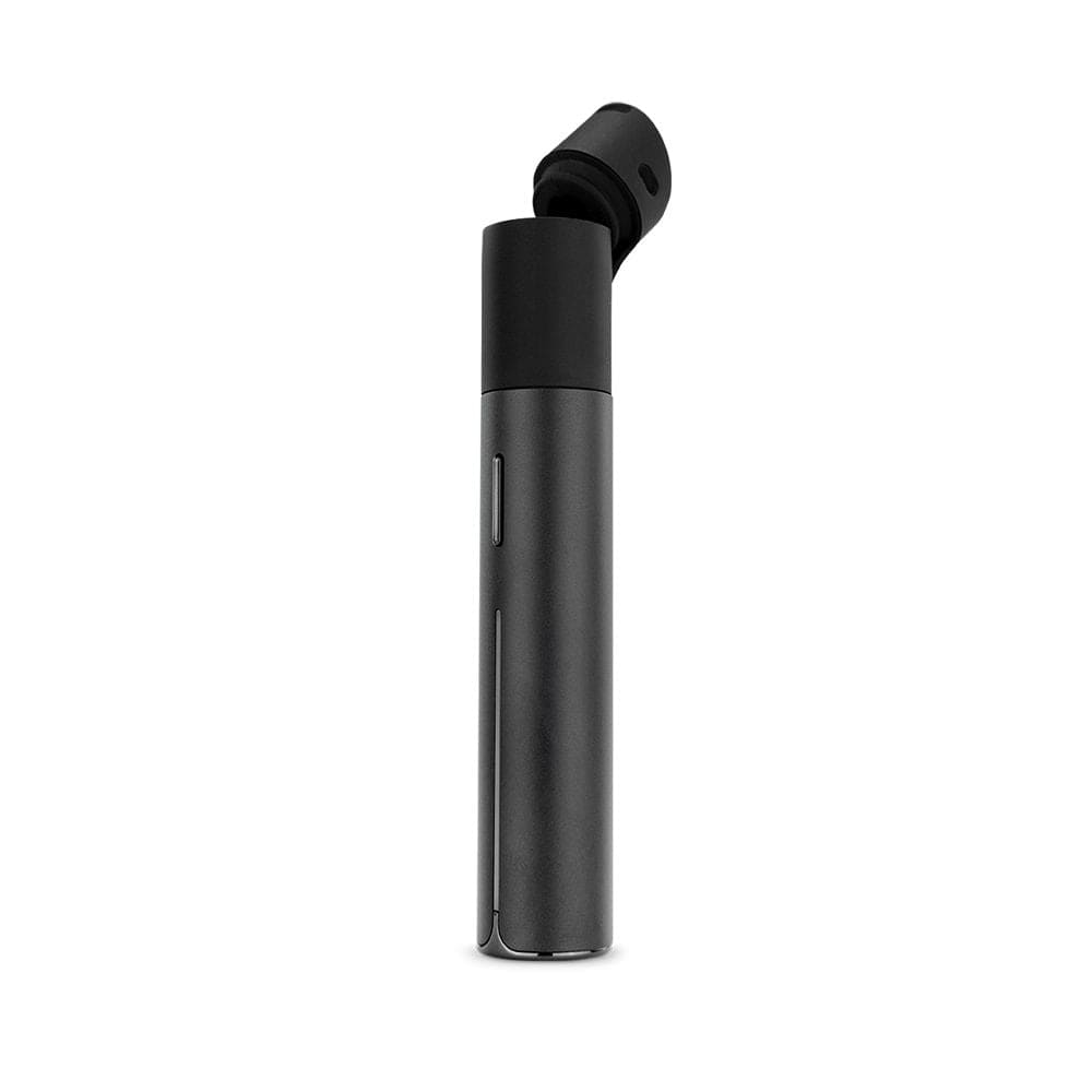 A sleek, front view of the Puffco Pivot Concentrate Vaporizer, showcasing its minimalist, black design.