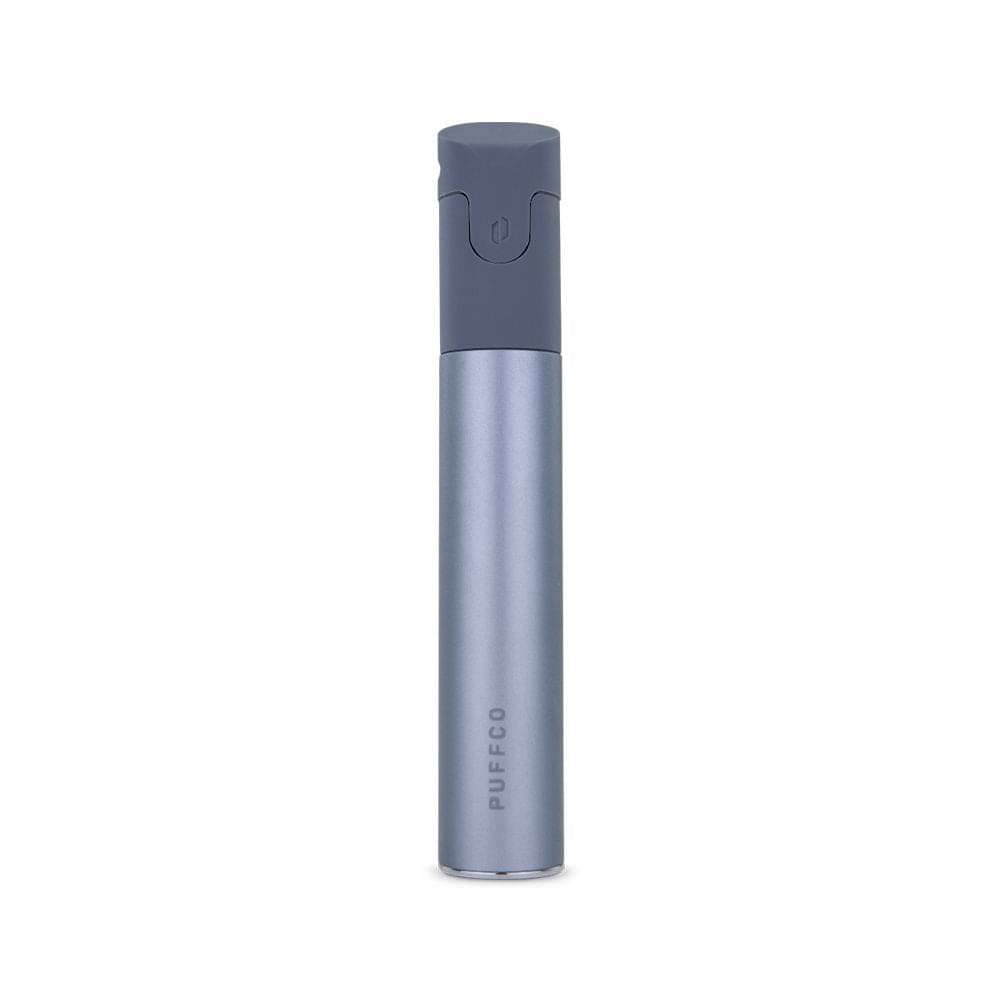 Front view of the Puffco Pivot Concentrate Vaporizer, a sleek, black pen-shaped device against a neutral background.