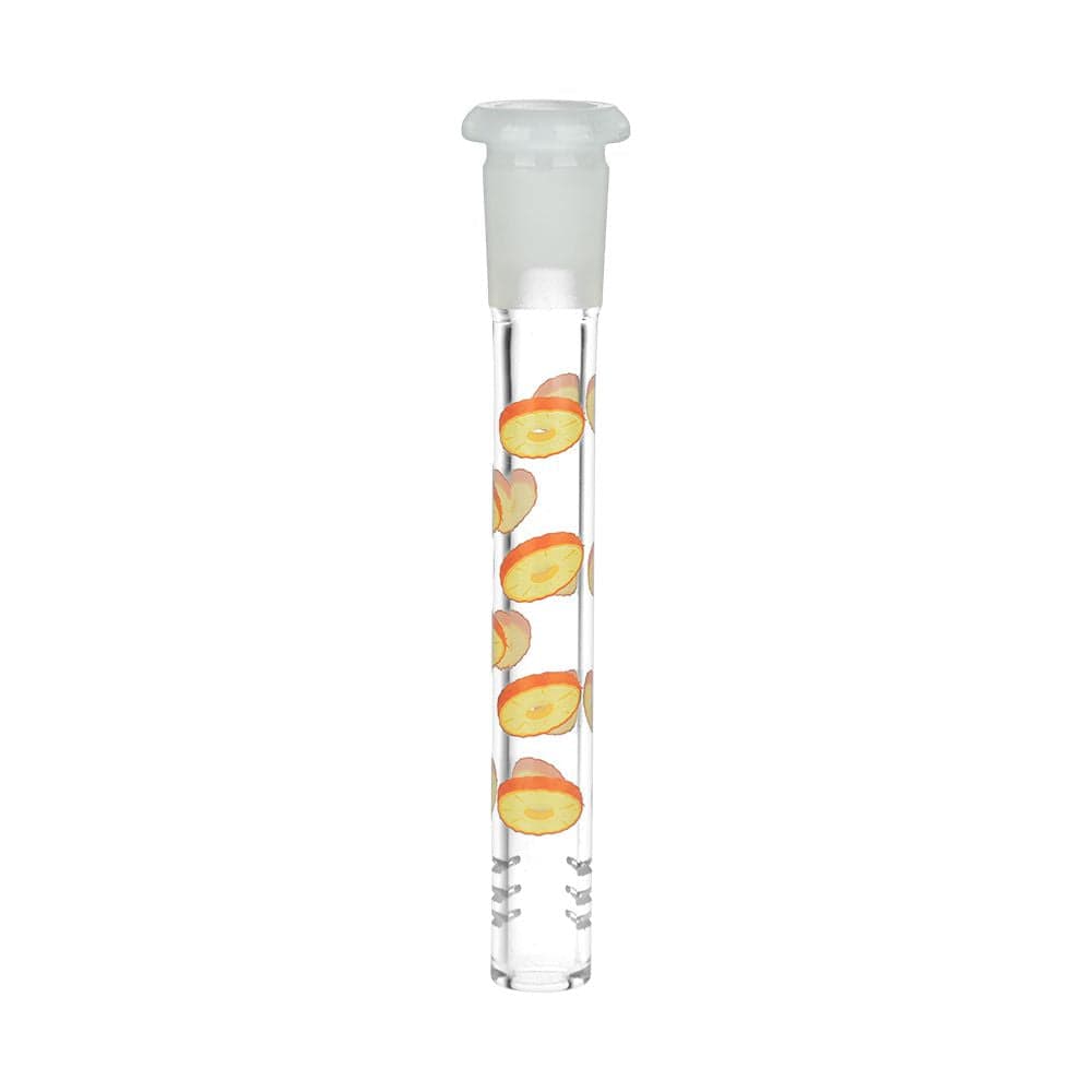 Front view of the Pinealien Design Series Glass Beaker Water Pipe, displaying a clear glass body with a smooth, minimalist design.