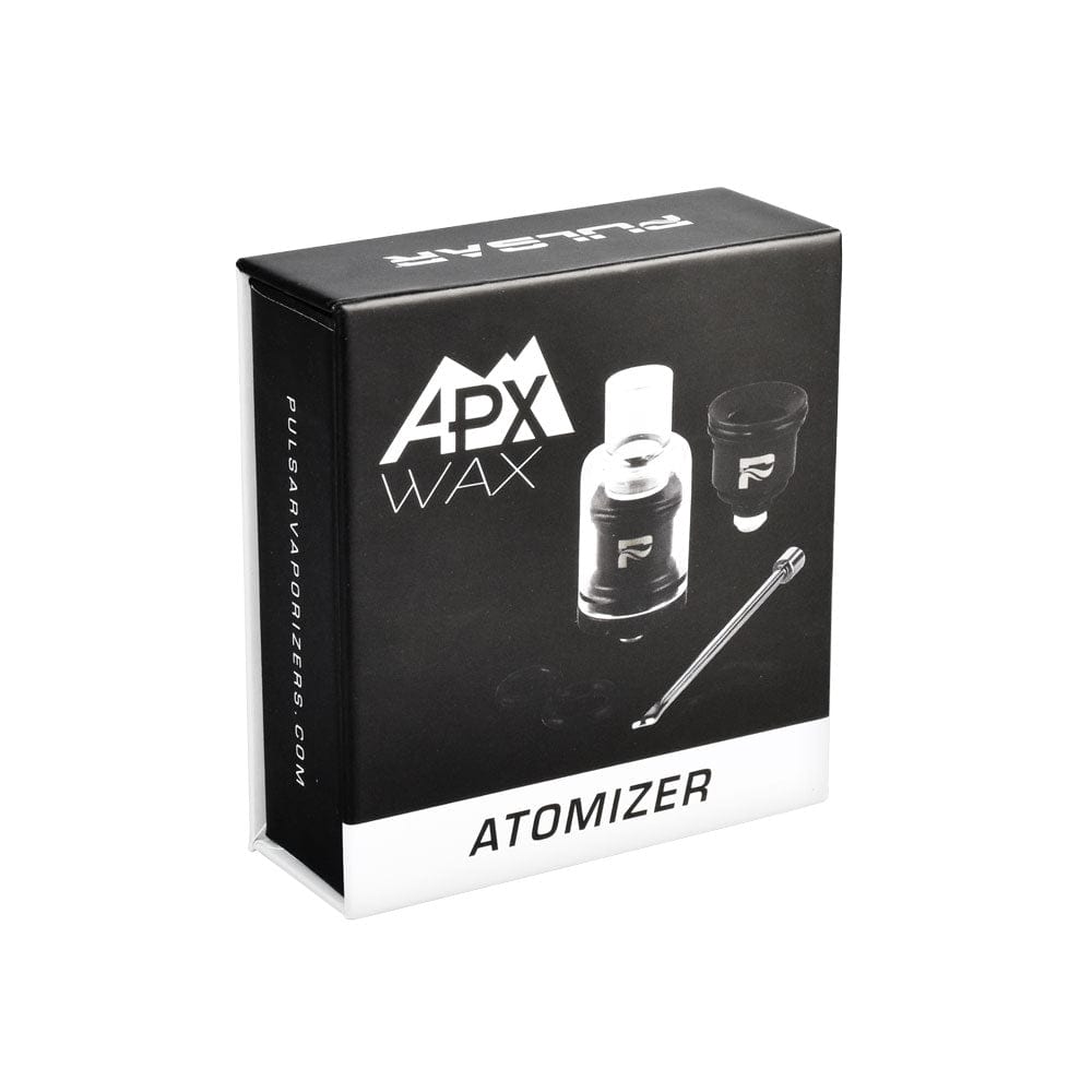 Front view of the APX Wax V3 Triple Quartz & Barb Coil  Atomizer Tank, showing the sleek, metallic design and clear quartz components.