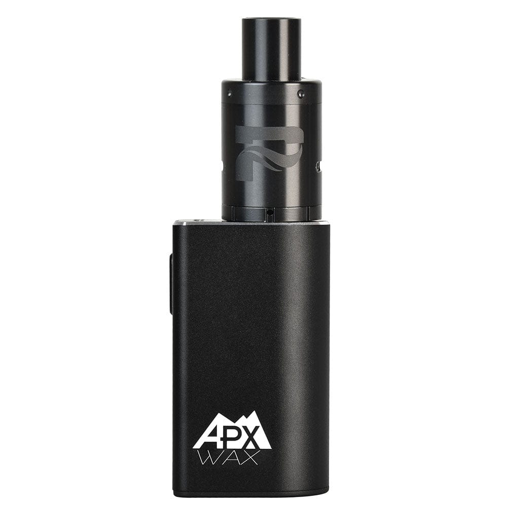A sleek front view of the APX Wax V3 Concentrate Vape, showcasing its compact, pen-like design against a plain background.