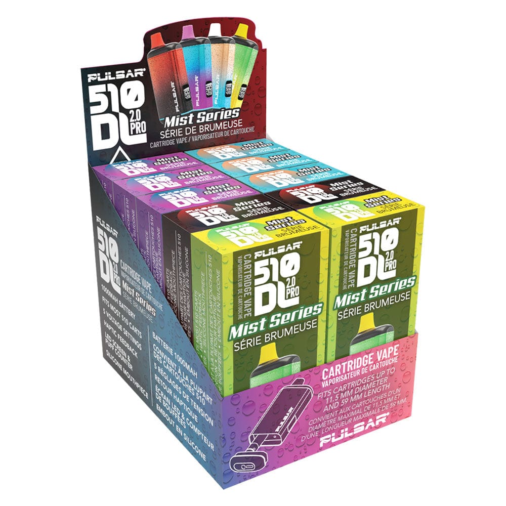 Front view of the 510 DL 2.0 Pro VV Vape Bar from the Mist Series, showing the product’s branding and sleek, modern design.