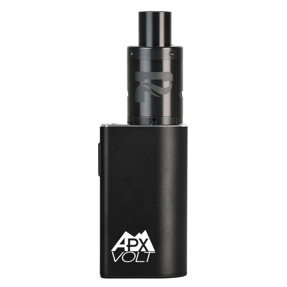 Front view of the Pulsar APX Volt V3 VV Concentrate Vaporizer, a sleek, silver-colored device with a dark mouthpiece.