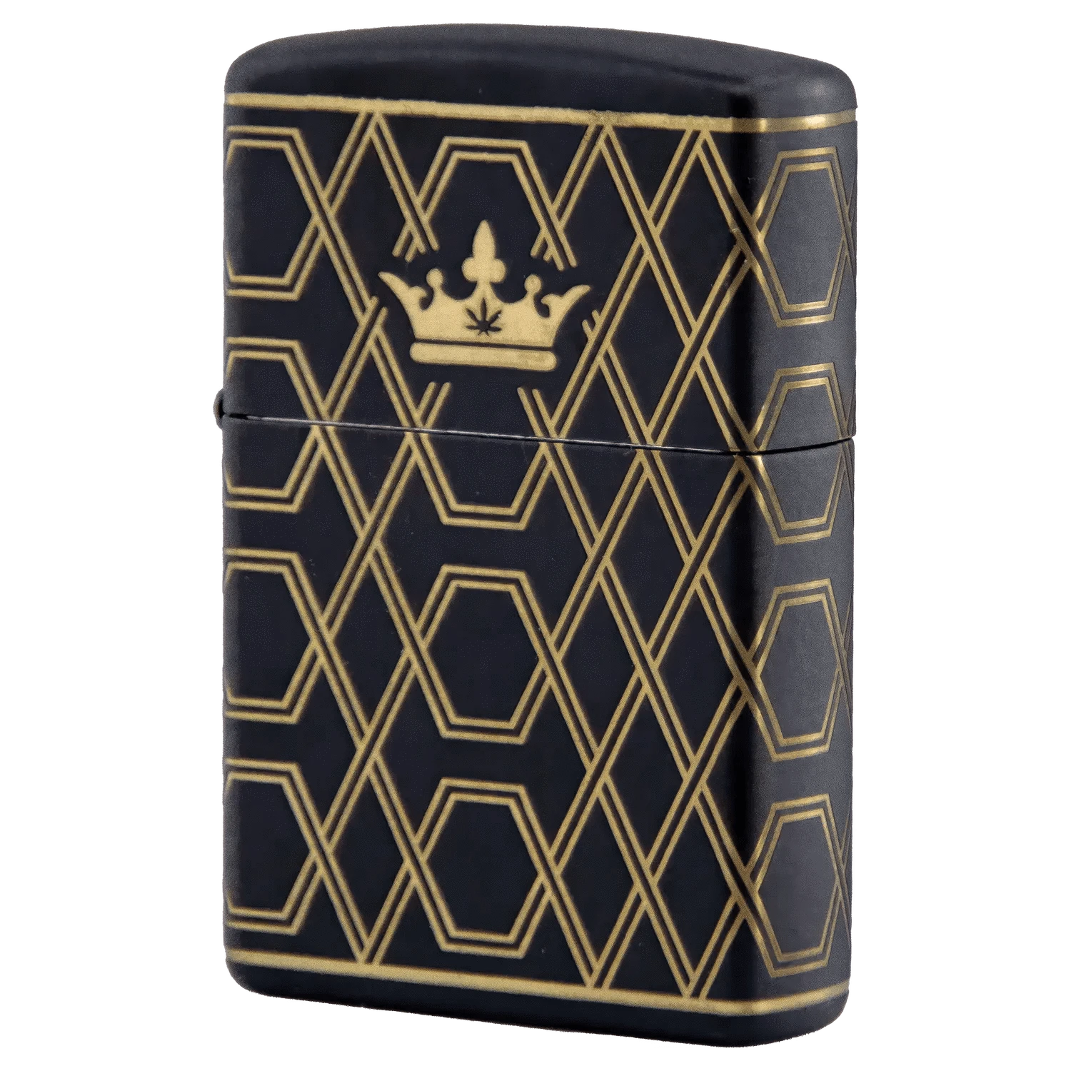 Queen of Bud Lighter Queen of Bud Black Obsidian Geometric Zippo