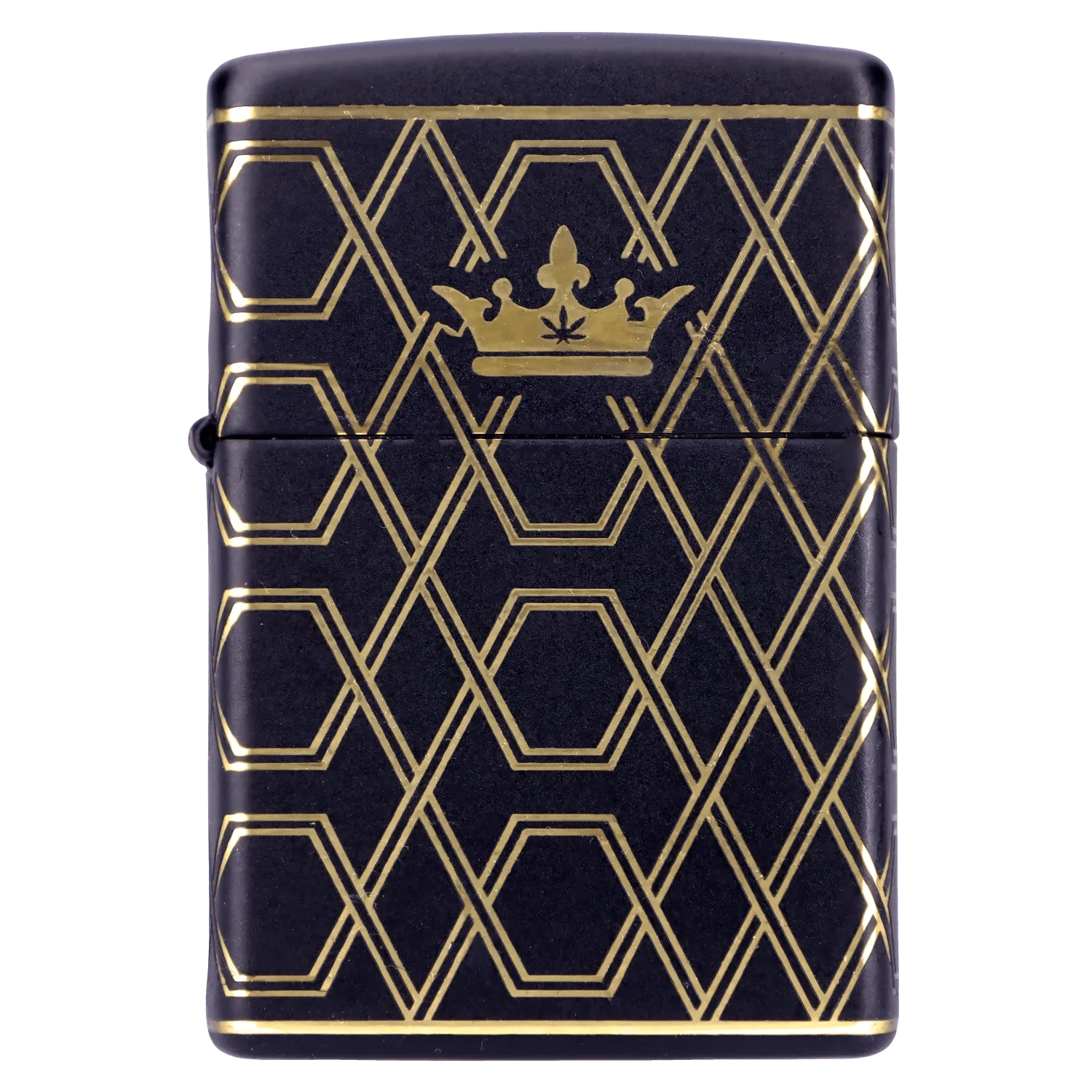 Queen of Bud Lighter Queen of Bud Black Obsidian Geometric Zippo