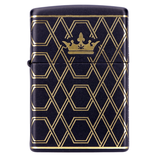 Queen of Bud Lighter Queen of Bud Black Obsidian Geometric Zippo