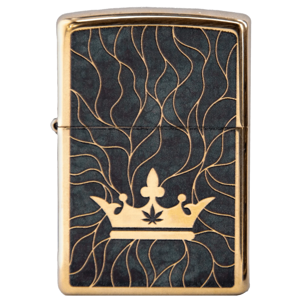 Queen of Bud Zippo - Black Obsidian Mosaic Lighter
