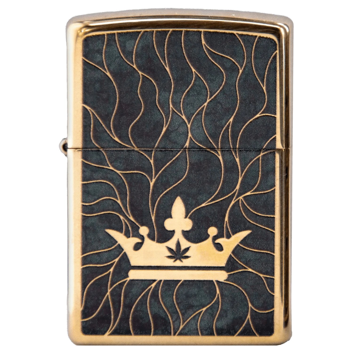 Queen of Bud Lighter Queen of Bud Black Obsidian Mosaic Zippo