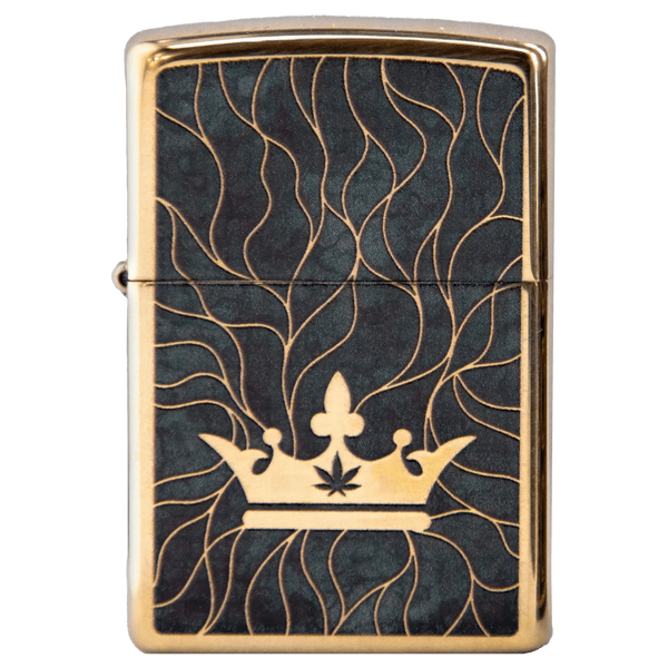 Queen of Bud Zippo - Black Obsidian Mosaic Lighter