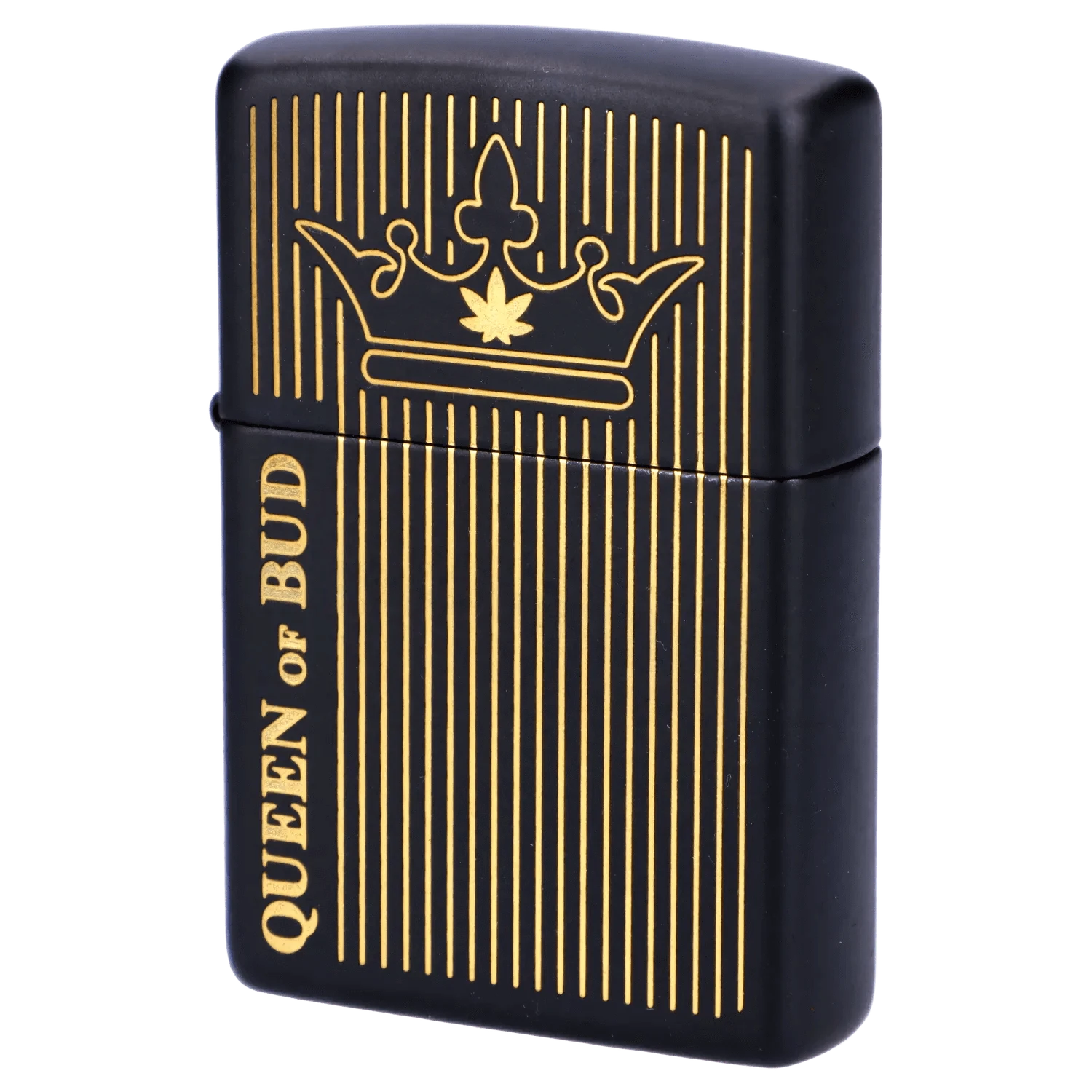 Queen of Bud Lighter Queen of Bud Black Obsidian Vertical Flame Zippo