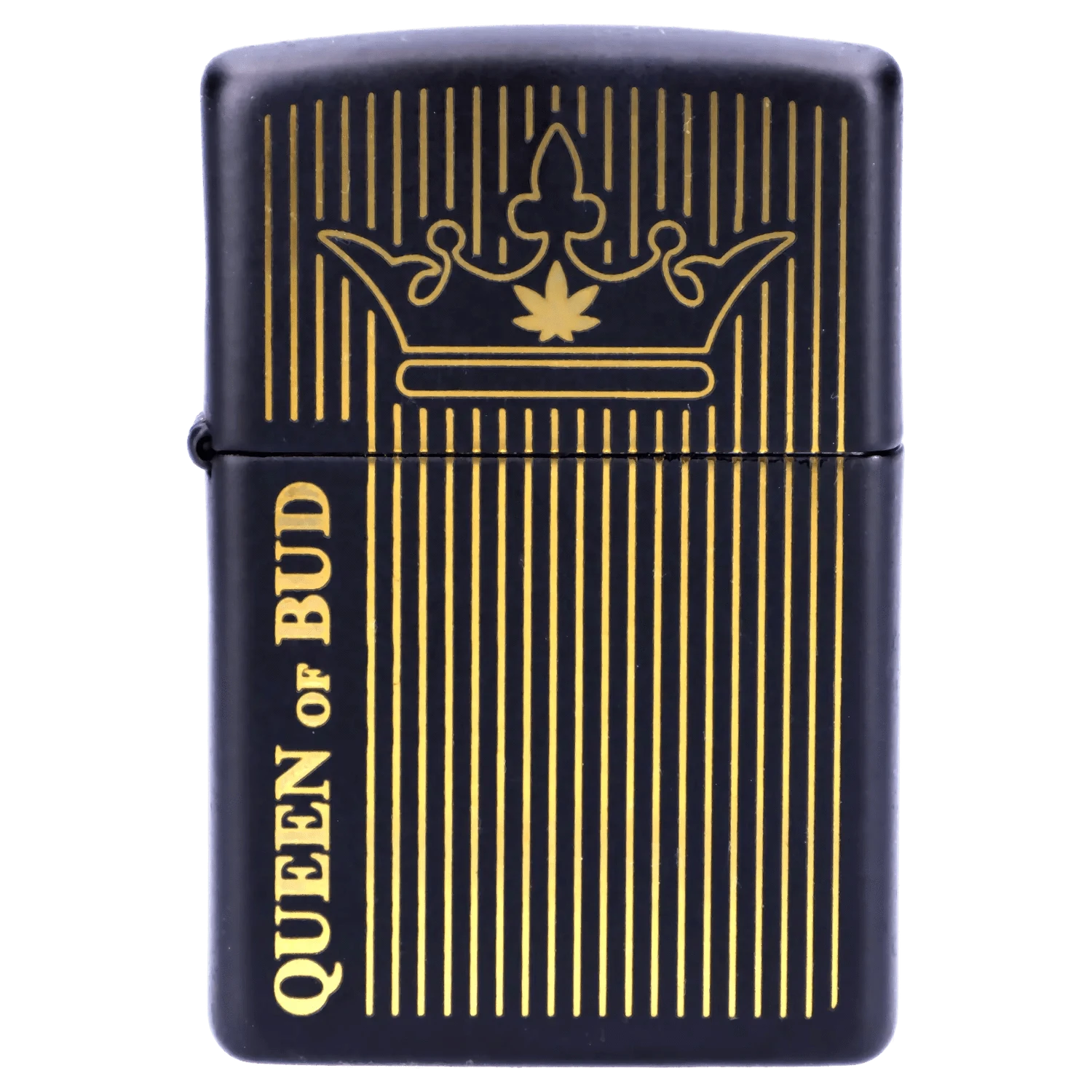 Queen of Bud Lighter Queen of Bud Black Obsidian Vertical Flame Zippo