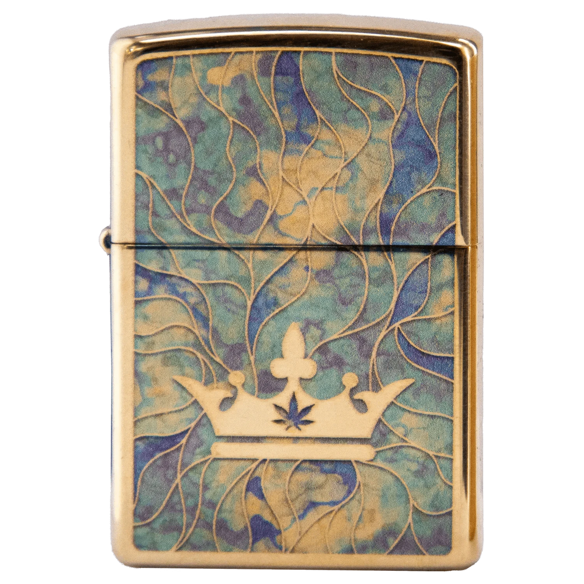 Mosaic Lighter: Queen of Bud Blue Topaz Zippo Emblem