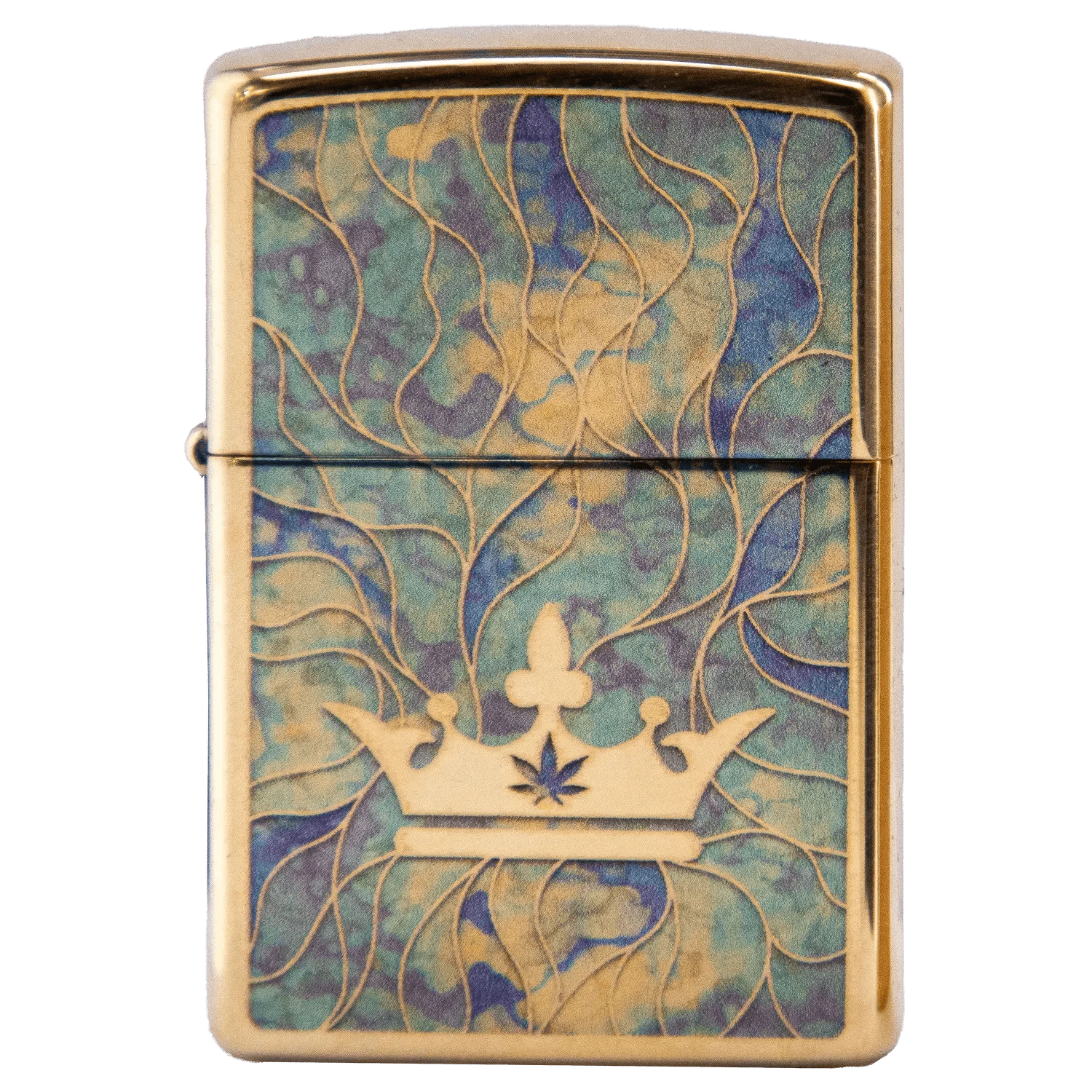 Queen of Bud Lighter Queen of Bud Blue Topaz Mosaic Zippo