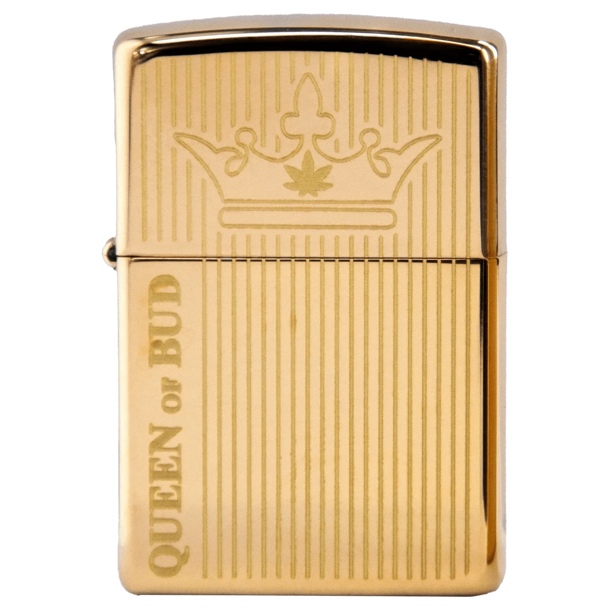 Queen of Bud Golden Zippo - Vertical Flame Lighter