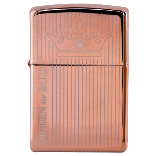 Queen of Bud Lighter Queen of Bud Rose Quartz Vertical Flame Zippo