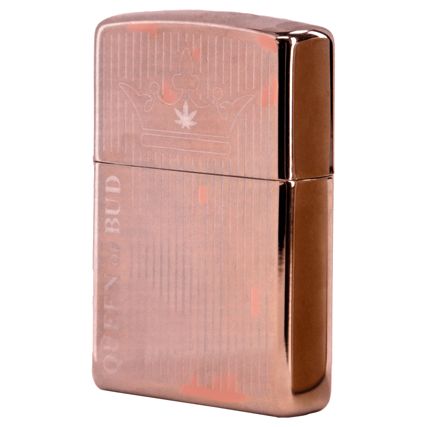Queen of Bud Lighter Queen of Bud Rose Quartz Vertical Flame Zippo