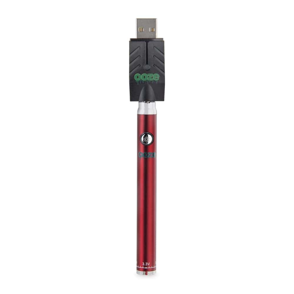 Ooze Batteries and Vapes Red Ooze Slim Twist 510 Thread 320 mAh CBD Vape Pen Battery + USB Charger