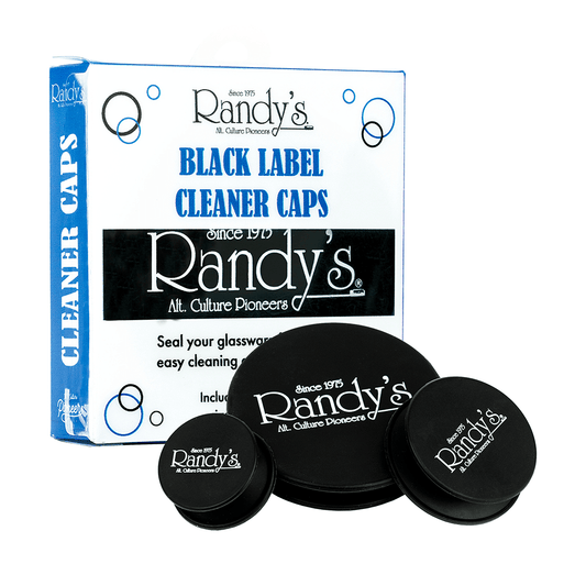 Front view of Randy's Black Label Cleaning Caps against a plain white background with branding visible on the label.