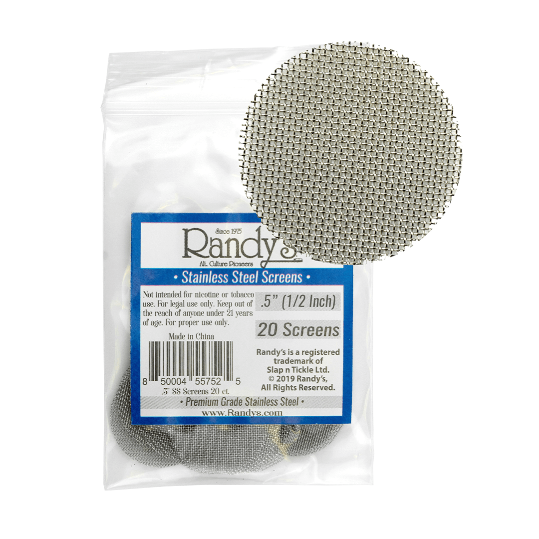 Front view of Randy's Screen Jars, showing a labeled glass jar with a white lid against a light gray backdrop.