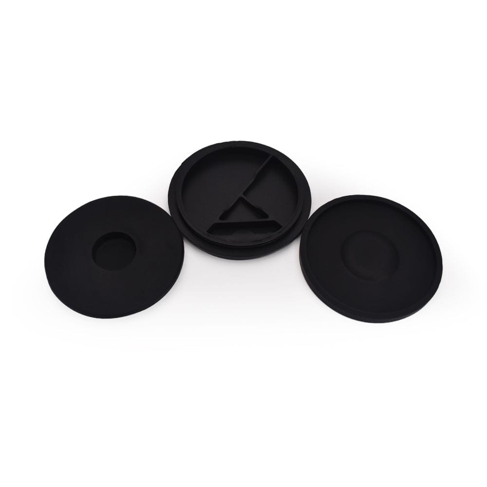 Top-down view of the 12'' Deluxe Silicone Modular Beaker in Titanium White, showcasing its circular form on a plain background.