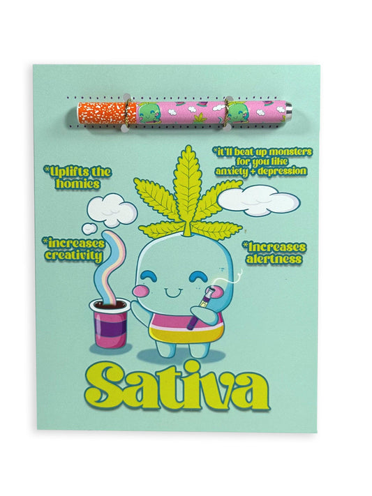 KushKards x artbymozart Artist Series Card Sativa Nug by artbymozart 🎨 Greeting Card