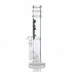 Front view of the Persephone Straight Tube Bong, showcasing the clear glass tube with a simple cylindrical shape.