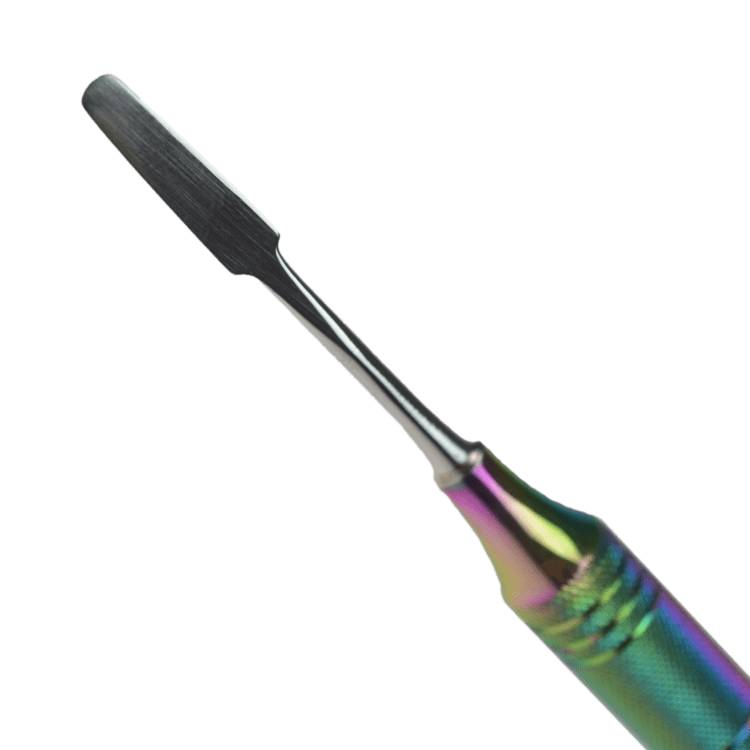 Close-up angled view of the Anodized Dr. Dab Dabber, showing its metallic tip and textured handle.