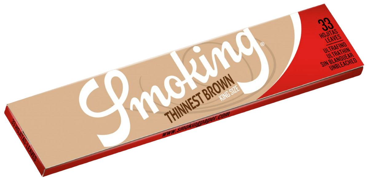 thinnest cigarette Smoking Brand Brown Unbleached King Size (110mm) Rolling Paper Cartine Smoking Corte Sottili 50