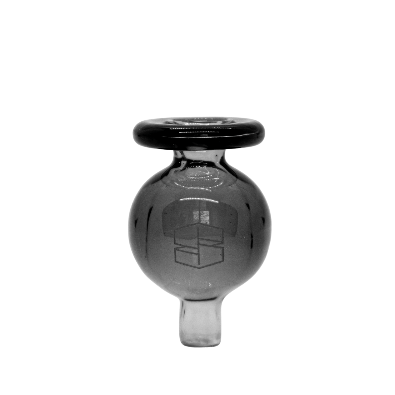 A slightly angled studio shot of the Color Bubble Carb Cap, showing its rounded glass form against a plain white background.