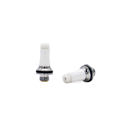 A side view of the Crushed Quartz Twin Pack, displaying two clear quartz pieces against a plain white background.