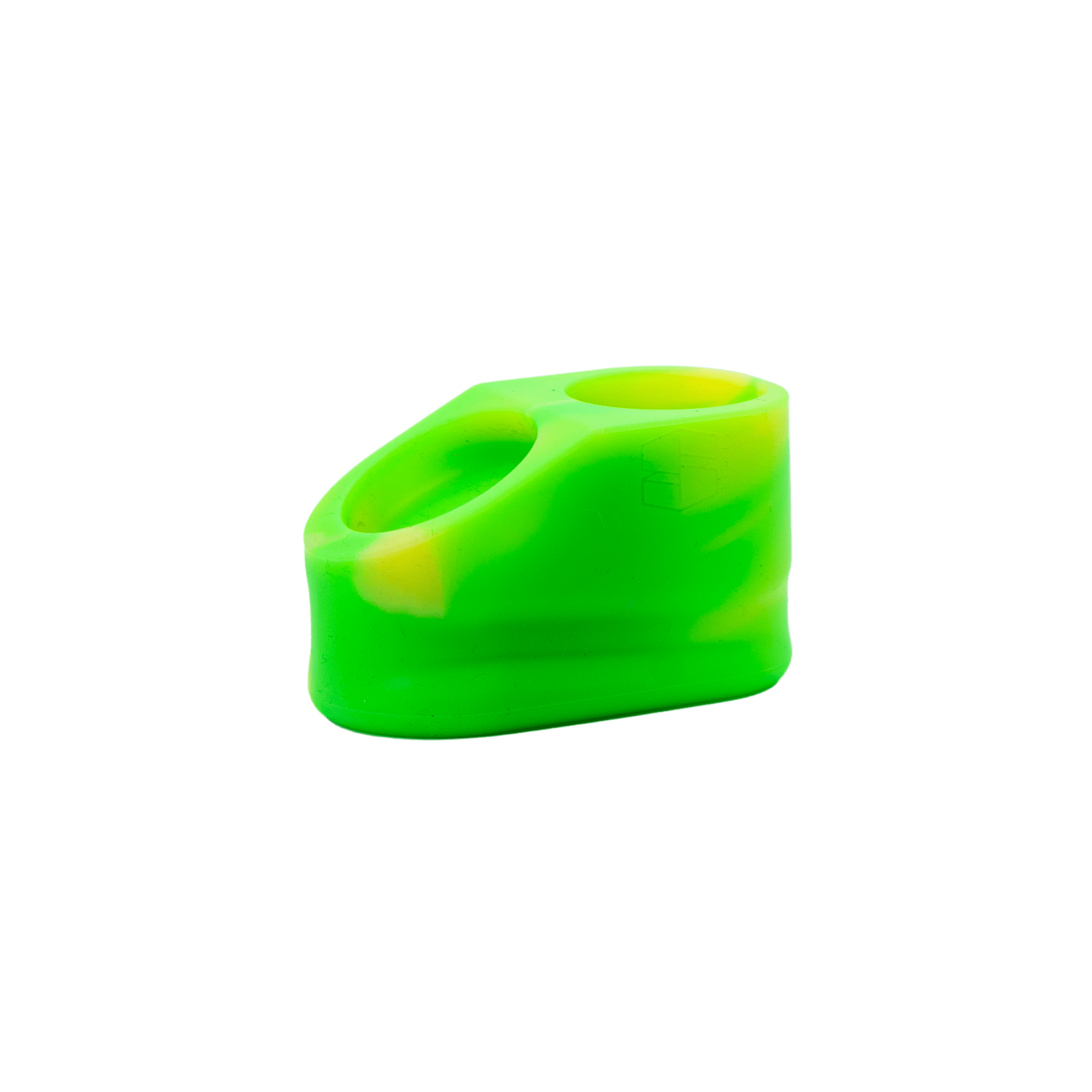 Front view of The Base, a solid green base with a smooth, rounded shape against a plain white background.