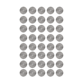 Top-down view of a 40-pack of Storz & Bickel Dosing Capsule Set 40-pack showing four rows of ten silver circular capsules on a white background.