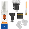 A close-up of the Storz & Bickel Solid Valve Starter Set, showing its black components against a pale background.