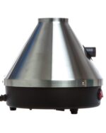 Front view of the Storz & Bickel Classic Volcano Desktop Vaporizer, showcasing its rounded, silver-toned design.