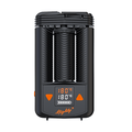 Front view of the Storz & Bickel Mighty Plus Vaporizer, a black handheld device with a sleek, rounded design.