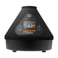Front-facing view of the Onyx Storz & Bickel Volcano Hybrid showing its conical black housing and illuminated LED control panel.