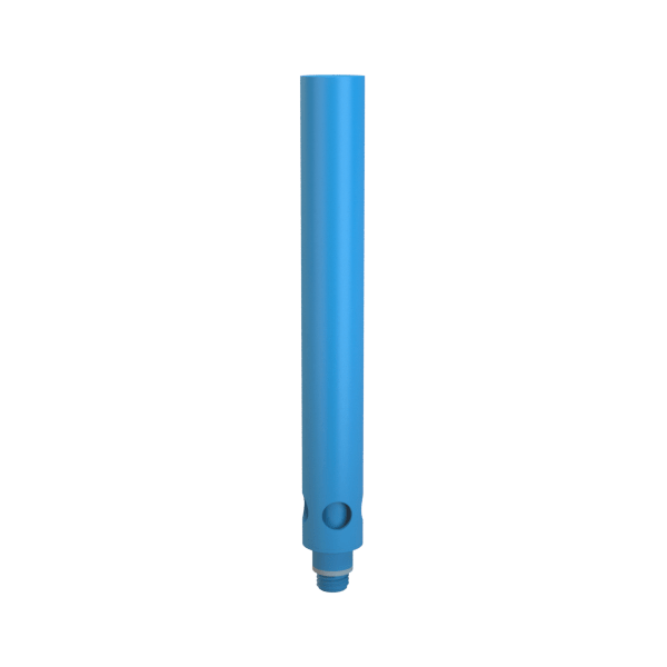 Centered vertical view of a bright blue Cookies x Stündenglass Upstem (Large) against a plain white background.