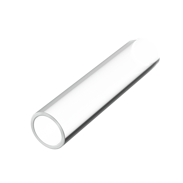 Angled top-left view of a glossy white Plastic Hose Tip, shown against a plain white background with soft studio lighting.