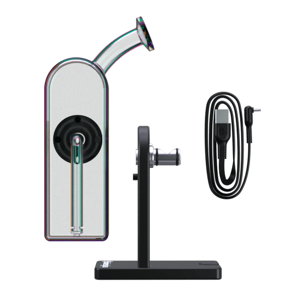 Top-down product layout showing Modül Dok - Bubble Glass from the front, side and accessory views on a white background.
