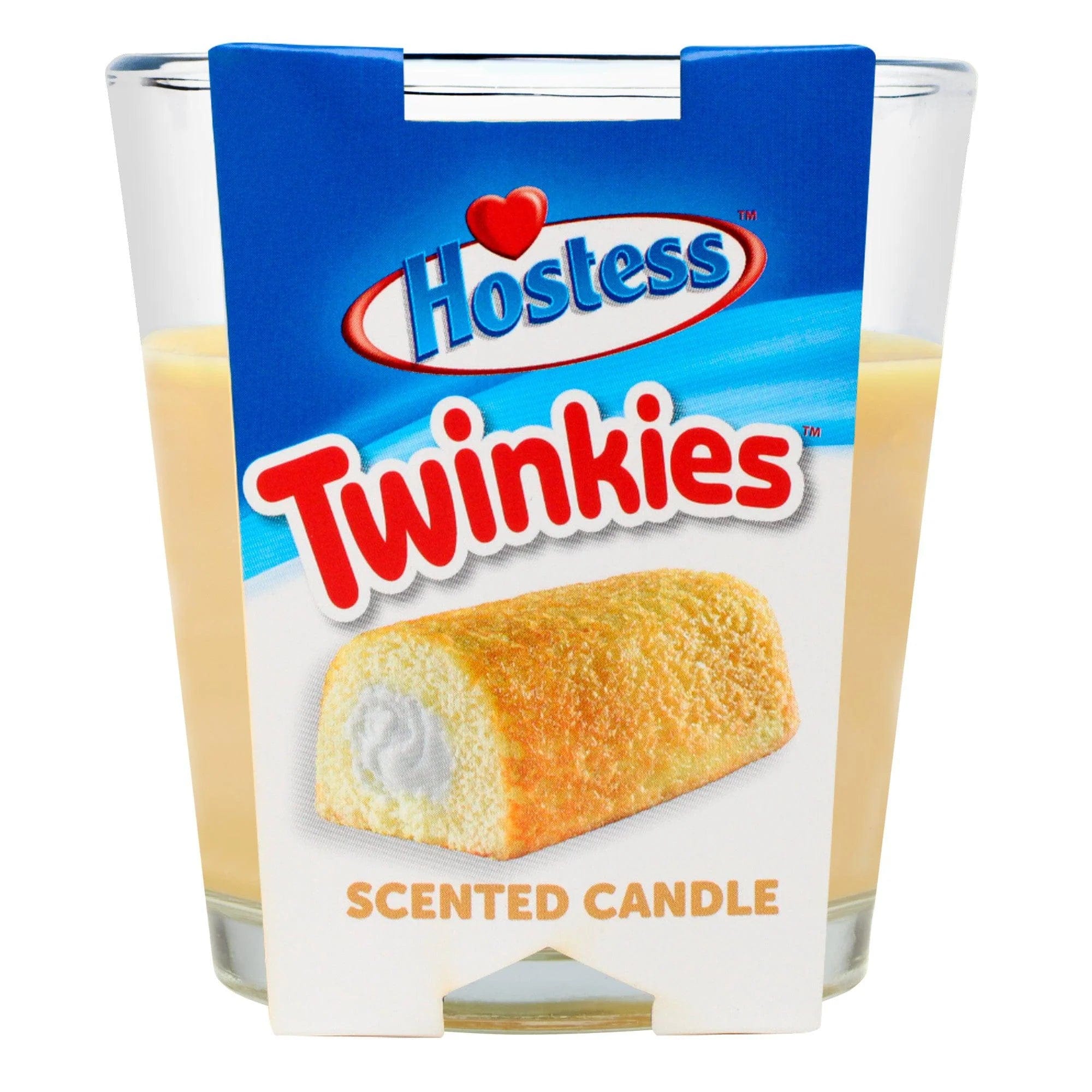 Front view of the 3oz Candy Scented Candles in a simple glass container with a label.