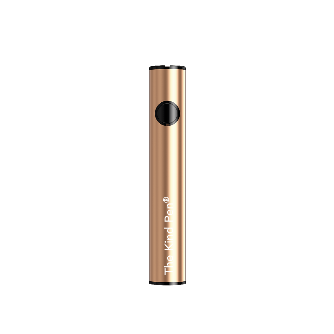 Centered front view of the Dual Charger Variable Voltage 510 Thread Battery in gun metal/black with a single round button and vertical branding on a plain white background