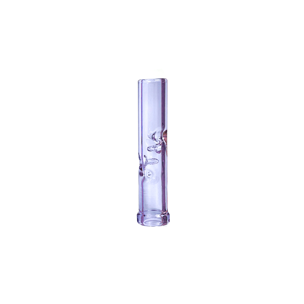 A straight-on view of the 3D Glass Cooling Stem for XMAX V3 Pro, showcasing its clear glass construction.