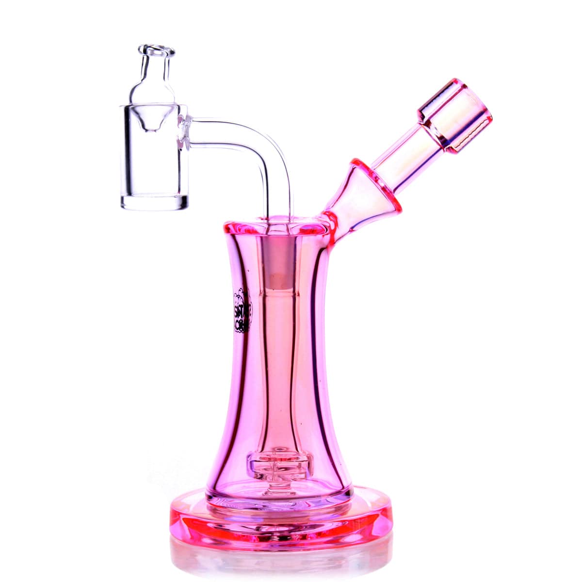 The Rig Shack Aurelia Mini Rig - Small Glass Dab Rig for Concentrates | Electro Pink