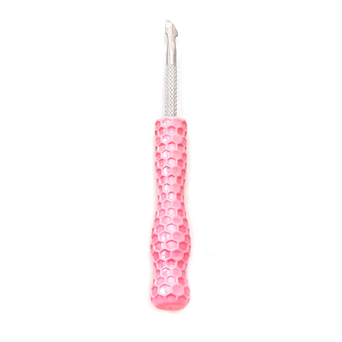 Close-up view of the Resin Honeycomb Handle Dab Tool, showing its textured handle and metal tip against a plain white backdrop.