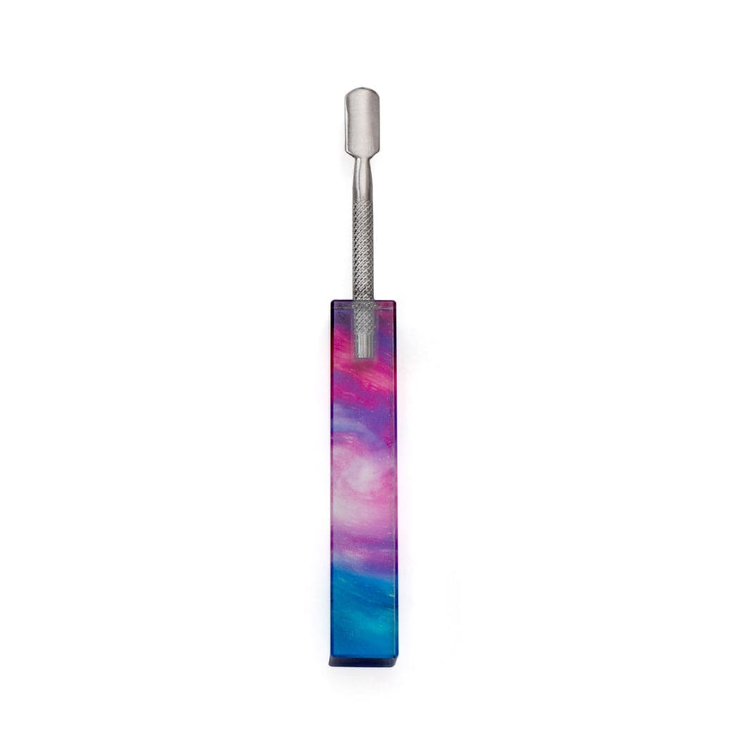 Front view of the Spacescape Crystal Handle Dab Tool, showing its sleek design and crystalline handle against a plain white background.