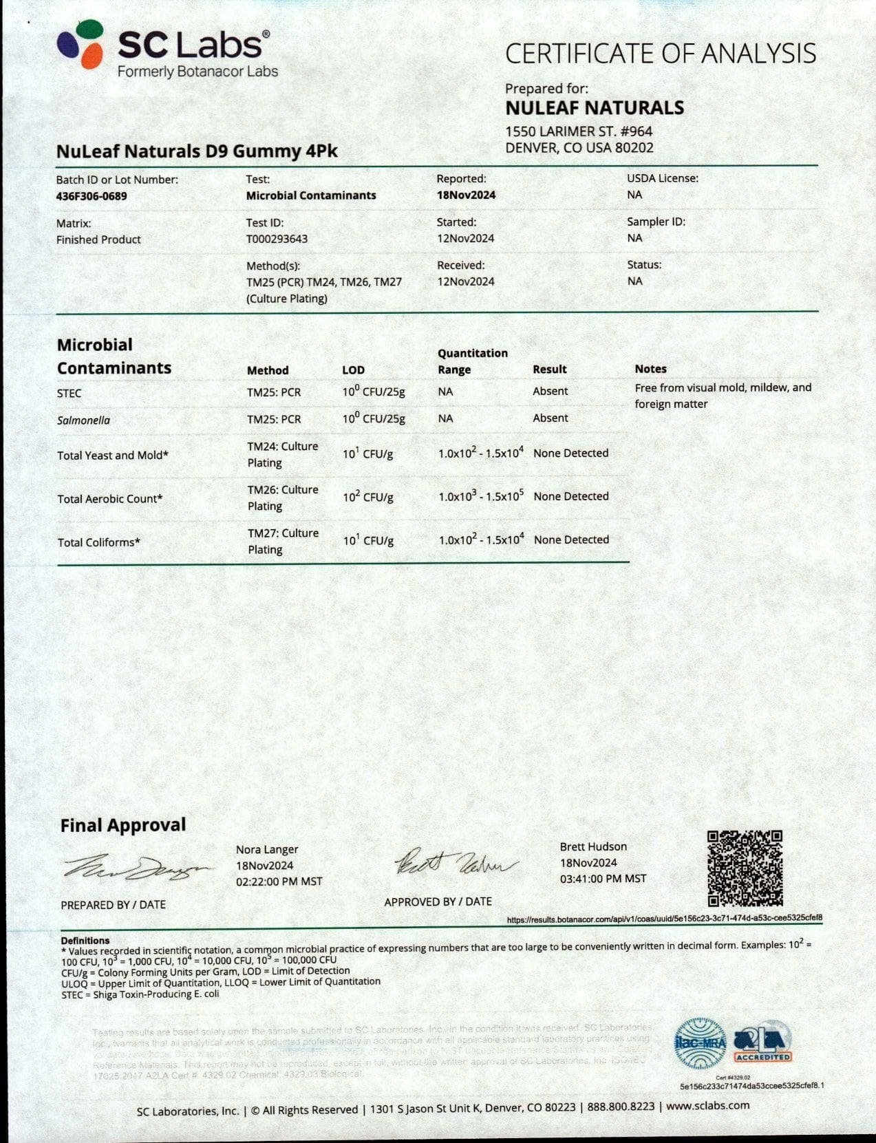 THEFABCBD DELTA9 THC NuLeaf Naturals THC: 4ct Mylar