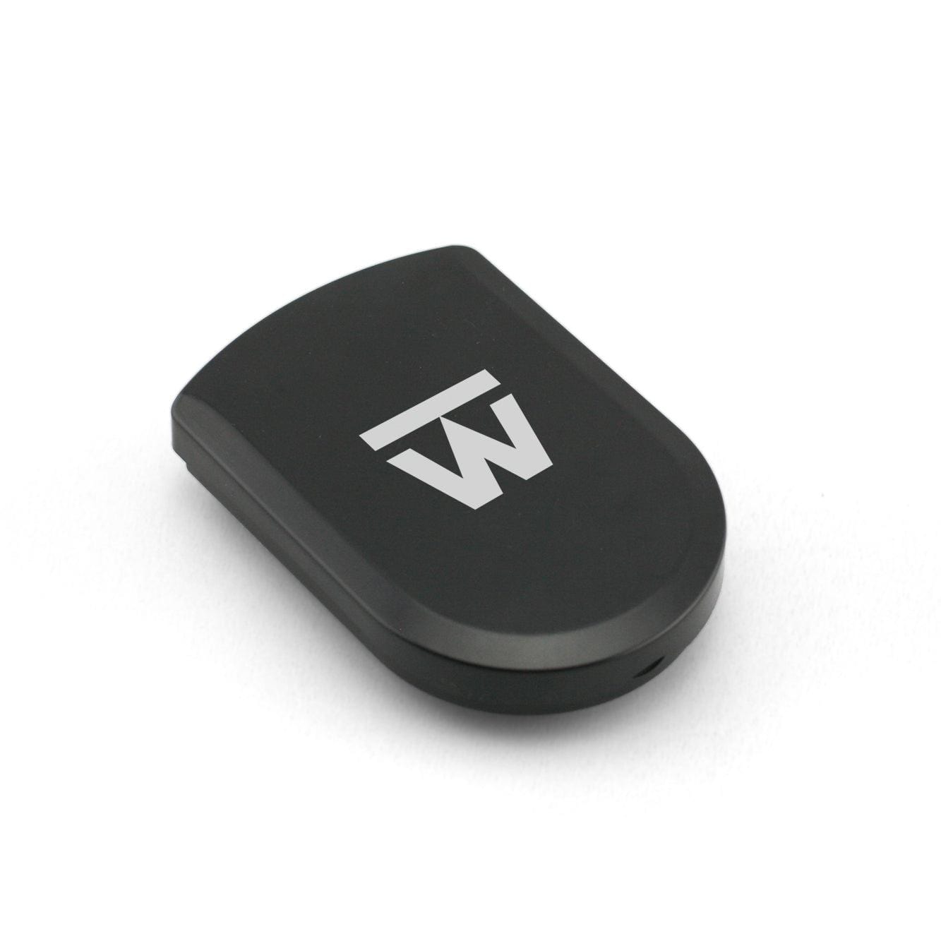 A top-down view of the Lynx Scale  650g x 0.1g, showing its sleek black surface and compact design.