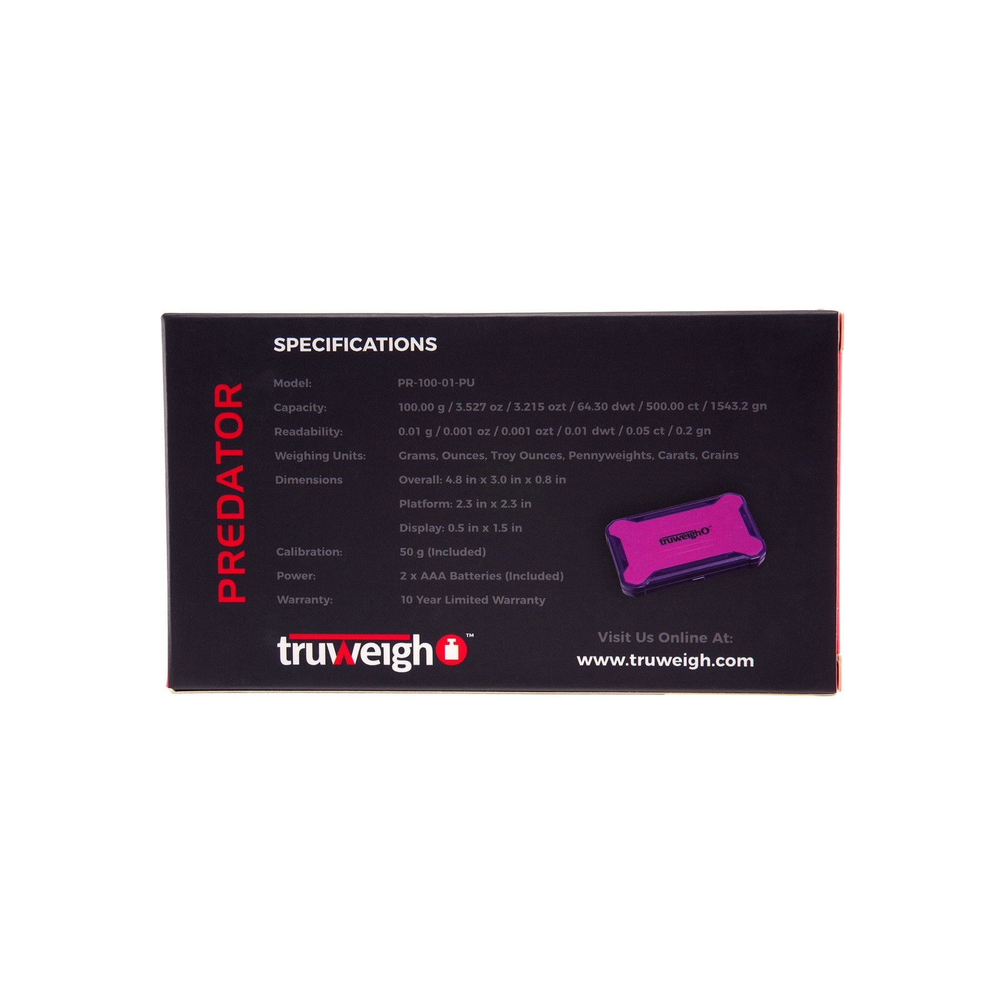 Truweigh Scales Predator Mini Scale with Weight â€“ 100g x 0.01g